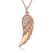 Silver Necklace Rose Gold Plated With Angel Wings
