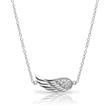 Necklace wing pendant sterling silver zirconia