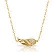 Necklace wing pendant silver gold plated zirconia