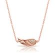 Necklace pendant rose gold plated zirconia