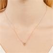 Ketting geometrische hanger zilver rosegoud verguld