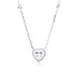 Sterling silver necklace polished with heart zirconia