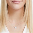 Sterling silver necklace polished with heart zirconia