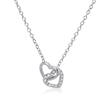 Sterling Sterling Silver Necklace Hearts Zirconia