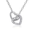 Sterling Sterling Silver Necklace Hearts Zirconia