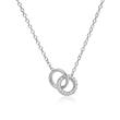 Sterling silver necklace circles zirconia