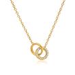 Sterling silver necklace gold plated circles