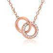 Necklace sterling silver rose gold plated zirconia circles