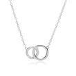 Necklace circles sterling silver zirconia