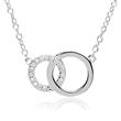 Necklace circles sterling silver zirconia