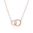 Ladies necklace circles sterling silver rose gold plated