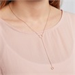 Rose gold-plated sterling silver y-chain with zirconia