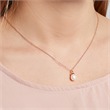 Ladies necklace in sterling sterling silver rose gold plated with pearl
