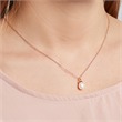 Cadena de mujer de plata chapada en oro rosa 925 con perla