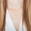 Heart necklace in sterling silver engravable with zirconia