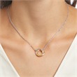 Sterling silver necklace with tricolour circle pendants