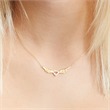 Necklace winged heart 925 silver-gilt zirconia
