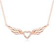 925 silver heart chain rose gold plated with zirconia