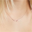 Cadena corazón de plata chapada en oro rosa 925 con circonitas