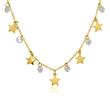 Star necklace in gold-plated sterling silver zirconia