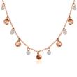 Rose gold plated 925 silver chain with zirconia