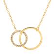 Gold-plated 925 silver chain circles with zirconia