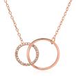 Necklace circles made of rose gold-plated 925 silver zirconia