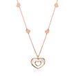 Heart chain in rose gold-plated sterling silver