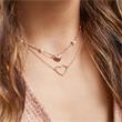 Sterling silver rose goldplated necklace hearts pearls