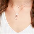 925 sterling silver necklace with circle pendant and pearl in rosé