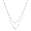 Layer necklace in sterling silver with zirconia
