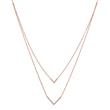 Layer necklace v in 925 silver rose gold plated zirconia