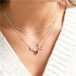 Reindeer necklace for ladies made of 925 silver with zirconia