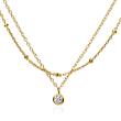 Layer necklace made of gold-plated 925 silver with zirconia