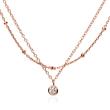 925 silver rosé gold plated necklace with zirconia