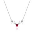 Reindeer necklace for ladies made of 925 silver with zirconia