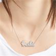 925 silver necklace santa and reindeer sled for ladies