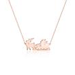 Ladies necklace santa in sterling silver with rose gold plating