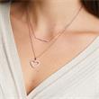 Heart pendant sterling silver pink zirconia