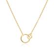 Gold plated 925 silver chain circles for ladies