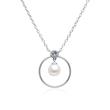 Ladies necklace in 925 sterling silver with pearl pendant