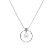 Ladies necklace in 925 sterling silver with pearl pendant