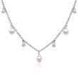 Sterling silver necklace with pearls and zirconia
