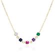 Ladies necklace in gold-plated 925 sterling silver, zirconia, multicoloured
