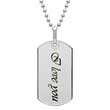 Dog tag pendant sterling silver with engraving