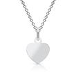 Sterling silver pendant engravable heart  necklace