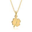 Silver pendant & necklace clover gold plated