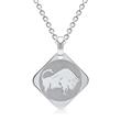 Silver necklace zodiac sign bull