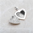 Locket heart-shaped silver pendant zirconia
