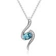 Sterling silver pendant blue topaz